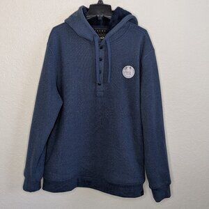 JACHS* Men's Long Sleeve Pullover Sherpa Lined Pocket Hoodie Navy Sweater~ XL
